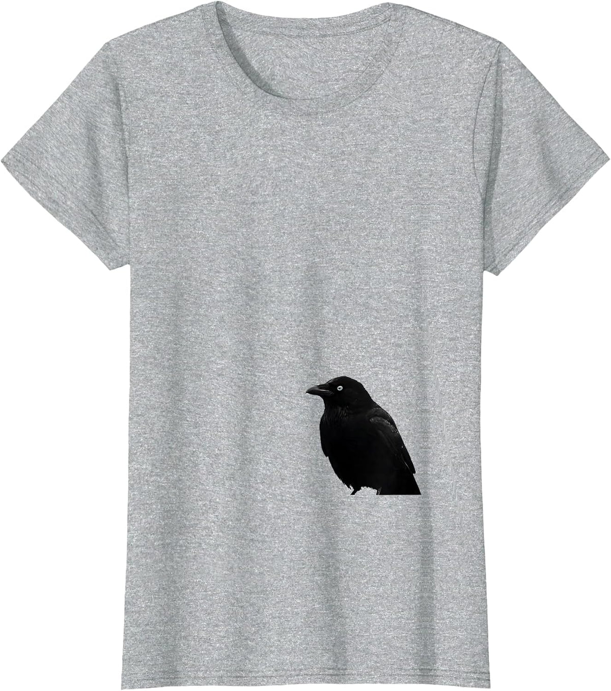 Black Crow Silhouette Gothic Humor Dark Bird Novelty T-Shirt - Heather Grey