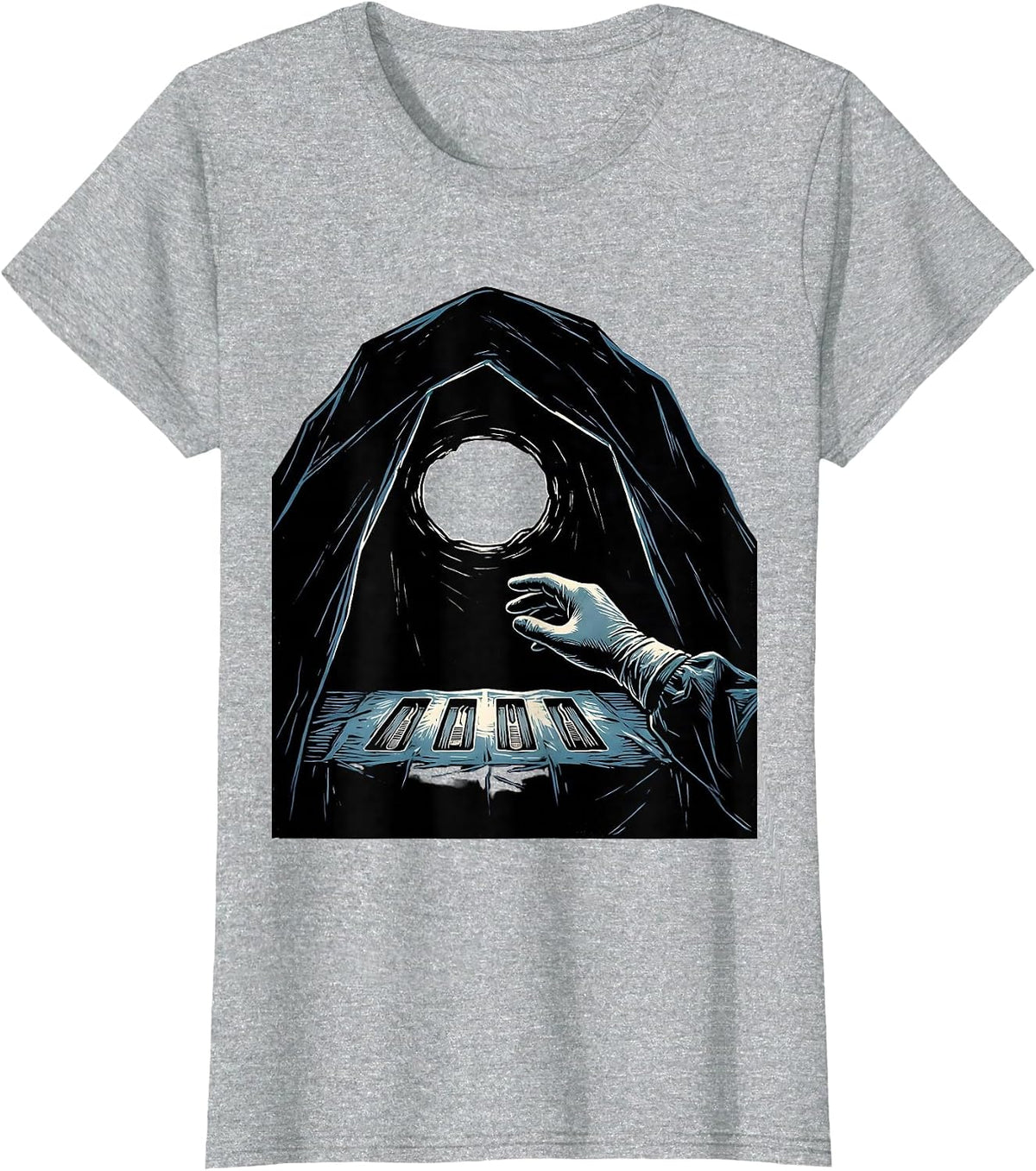 Sterile Drape Surgical Tech Linocut Gift T-Shirt - Heather Grey