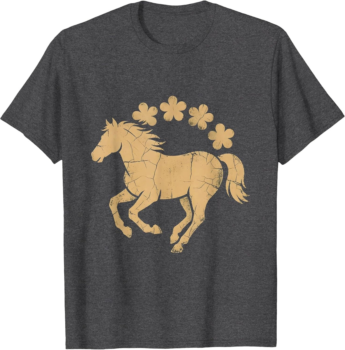 Lone Horse Galloping Canyon Dust Cowgirl T-Shirt - Dark Heather Grey