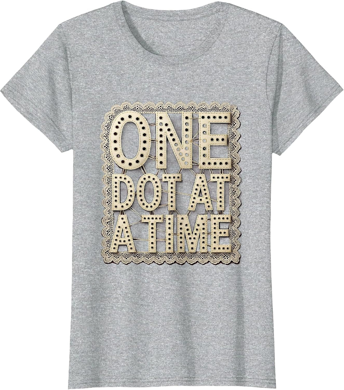 One Dot At A Time Motivational Graphic Design T-Shirt - Heather Grey