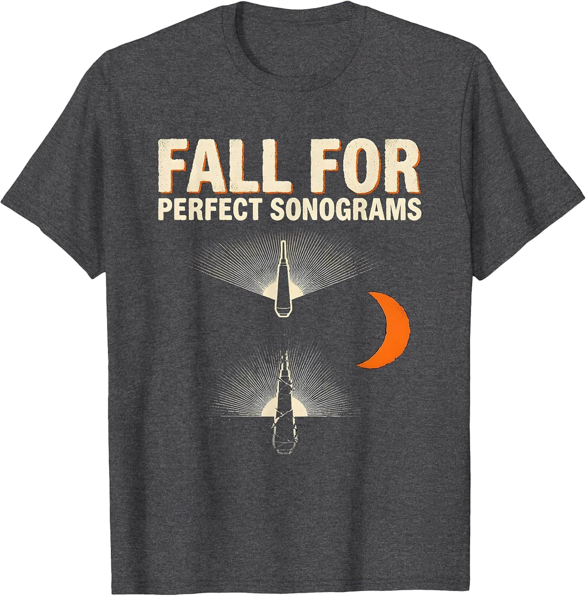 Fall For Perfect Sonograms Stencil Graphic Sonographer T-Shirt - Dark Heather Grey