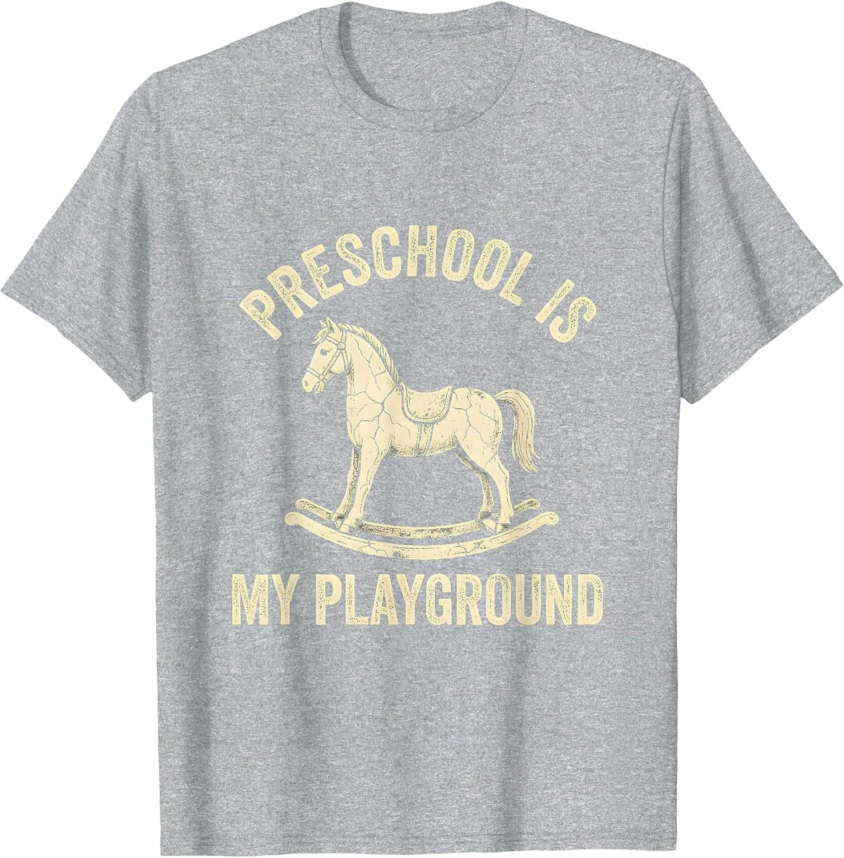 Men's Preschool Is My Playground Teacher Design T-Shirt - Heather Grey