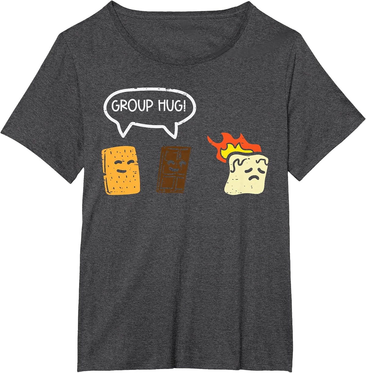 Group Hug Smores Funny Camping Joke Camp Men Women Kids T-Shirt - Dark Heather Grey