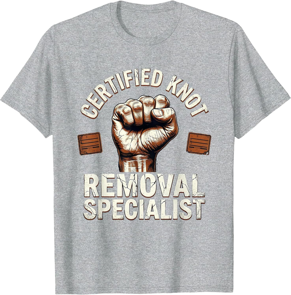 Men's Certified Knot Removal Specialist Funny Massage Therapist T-Shirt - Heather Grey
