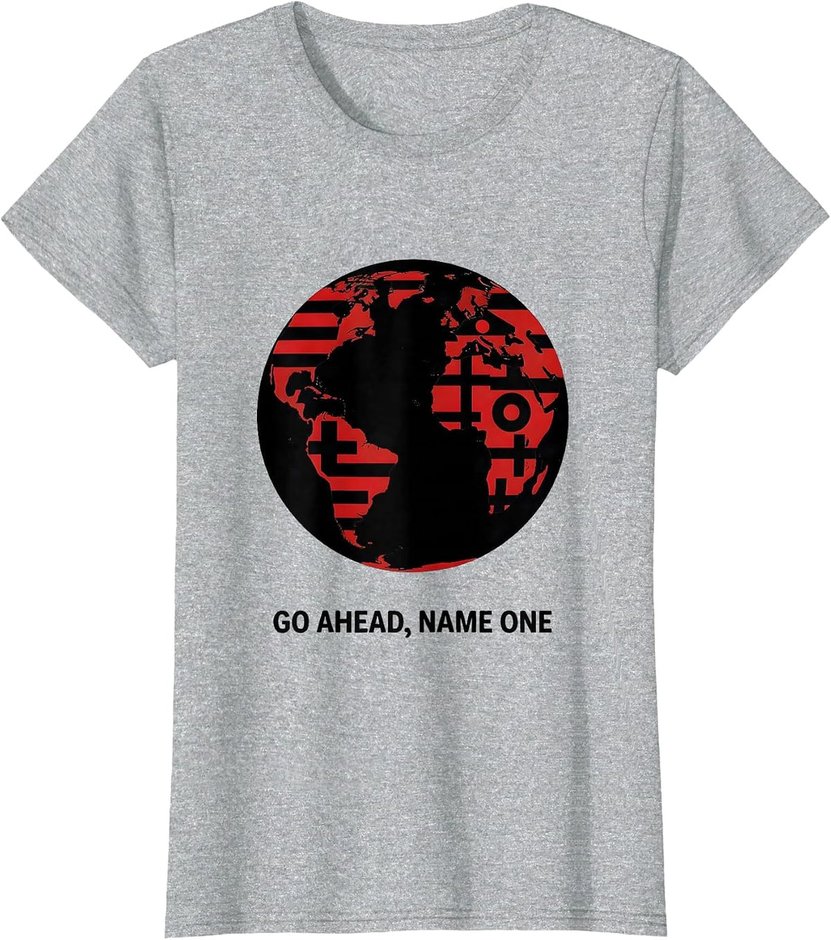 Women's Go Ahead Name One World Flags Geography Lover Gift T-Shirt - Heather Grey