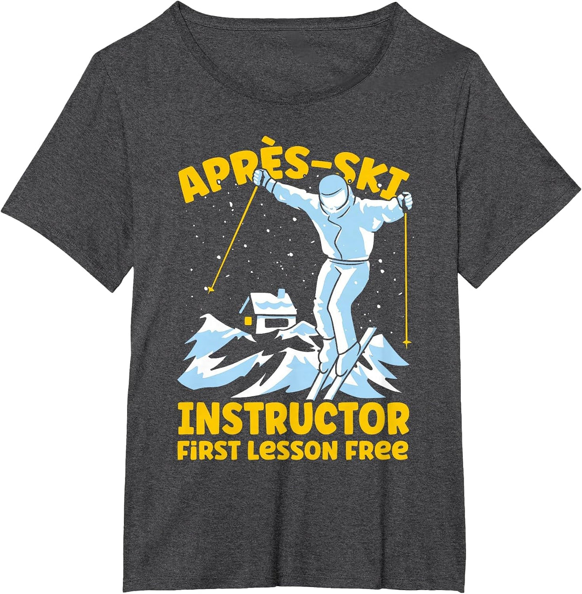 Skier Apres Ski Instructor Ski Instructor Skiing T-Shirt - Dark Heather Grey