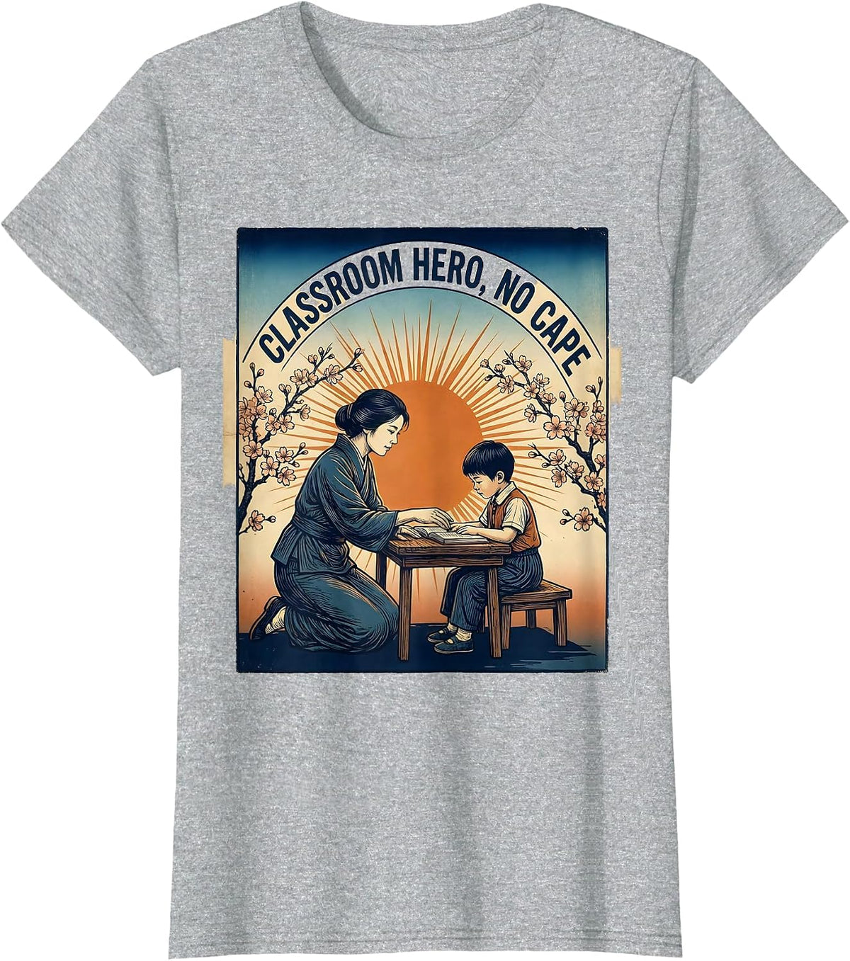 Women's Classroom Hero No Cape Paraprofessional Design T-Shirt - Heather Grey