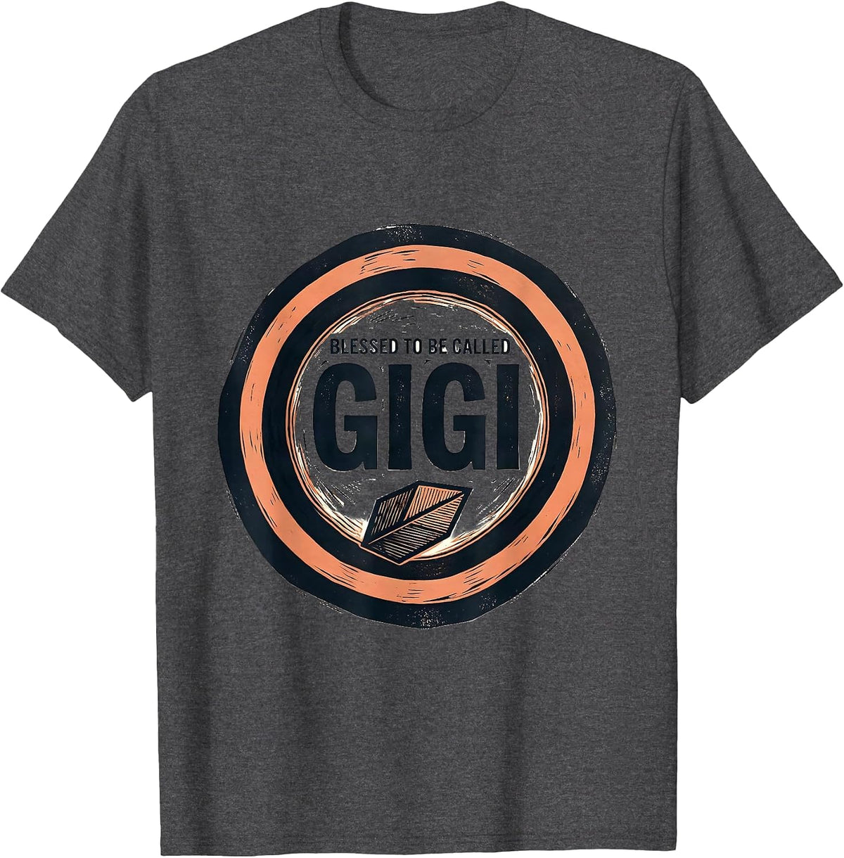 Blessed To Be Called Gigi Sentimental Grandmother Gift T-Shirt - Dark Heather Grey