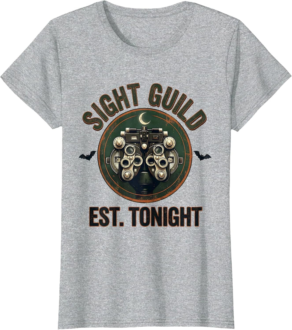 Sight Guild, Est. Tonight Vintage Halloween Optometrist Eye T-Shirt - Heather Grey
