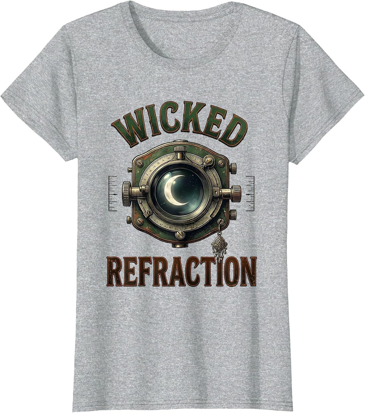 Wicked Refraction Vintage Halloween Optometrist Eye Doctor T-Shirt - Heather Grey