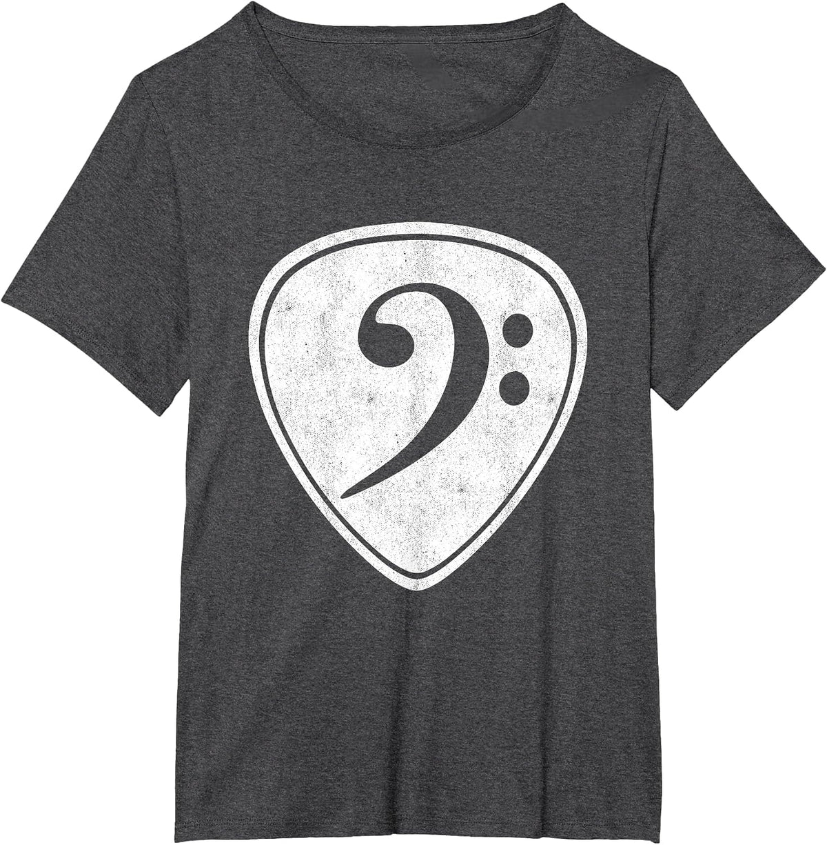 Bass Guitar Plectrum Music Bassist Bass Clef T-Shirt - Dark Heather Grey