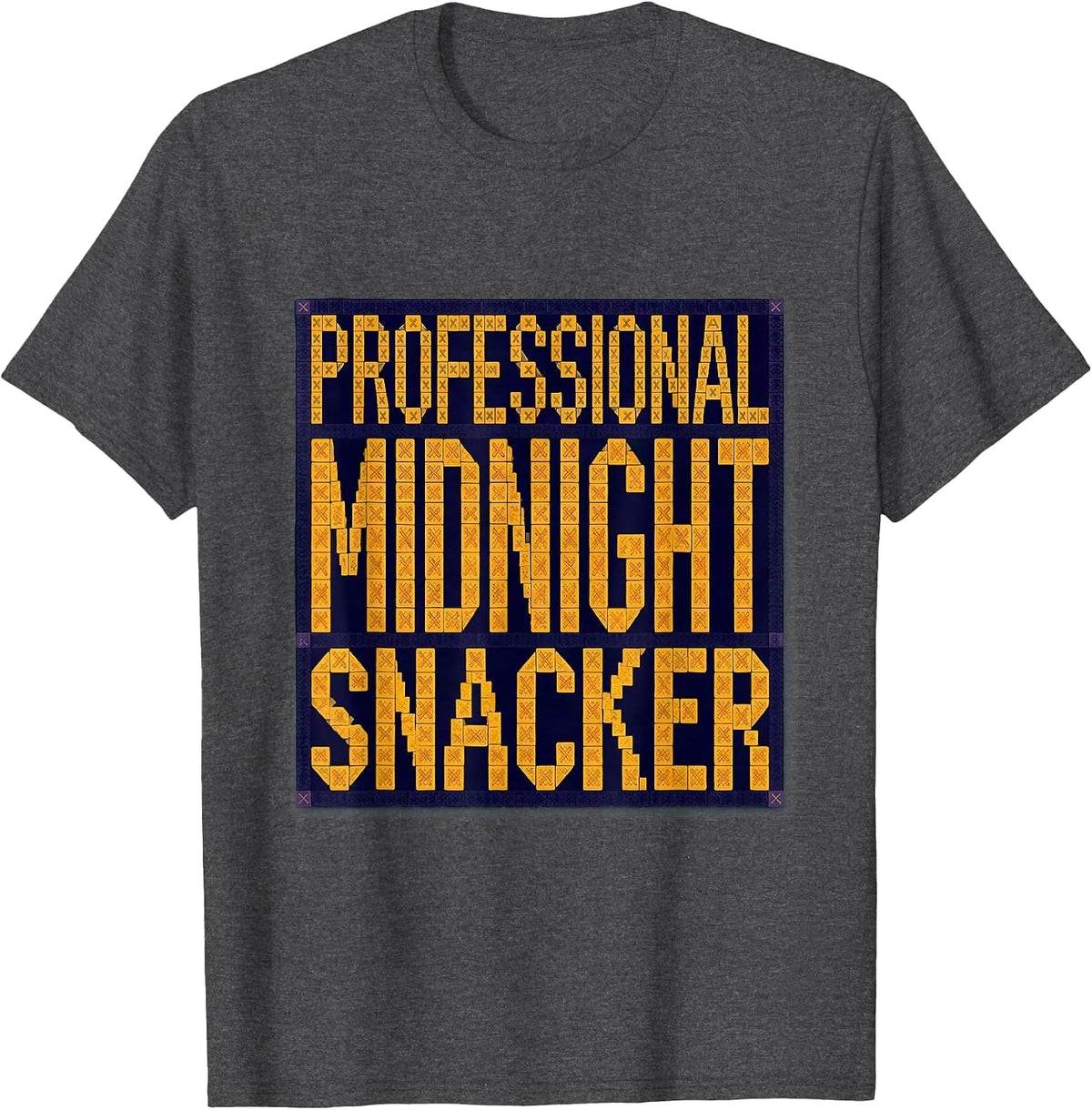 Professional Midnight Snacker Raccoon Design T-Shirt - Dark Heather Grey