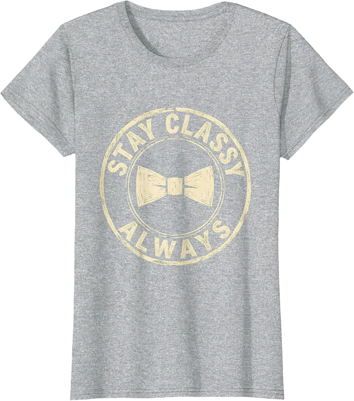 Stay Classy Always Tuxedo Graphic Design T-Shirt - Heather Grey