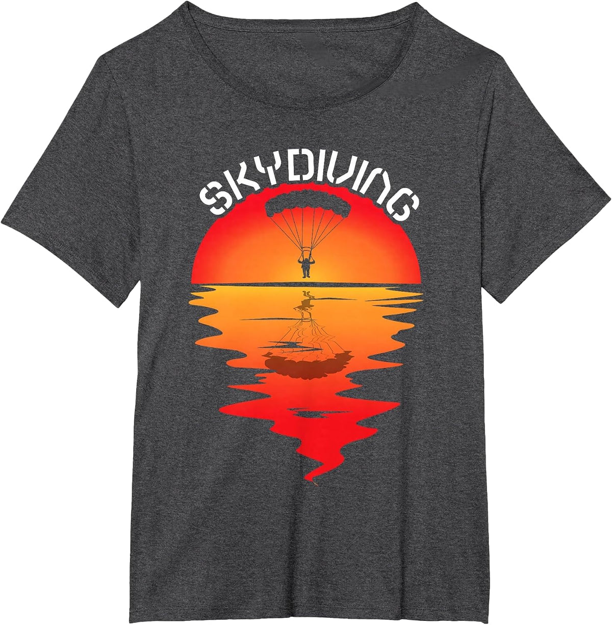 Parachuting Skydiver Vintage Sunset Parachutist Skydiving T-Shirt - Dark Heather Grey