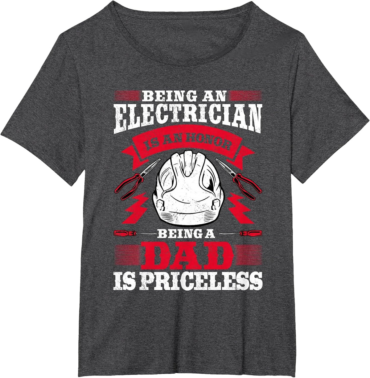 Electrician Dad Electronics Technician Electrical Wireman T-Shirt - Dark Heather Grey