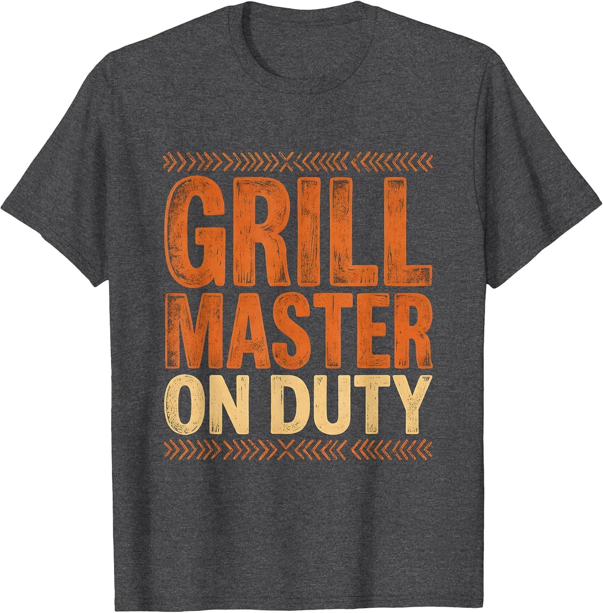 Grill Master On Duty Labor Day BBQ Design T-Shirt - Dark Heather Grey