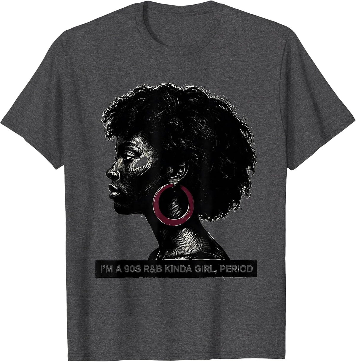 Men's I'm A 90s R&B Kinda Girl, Period Retro Music Fan T-Shirt - Dark Heather Grey