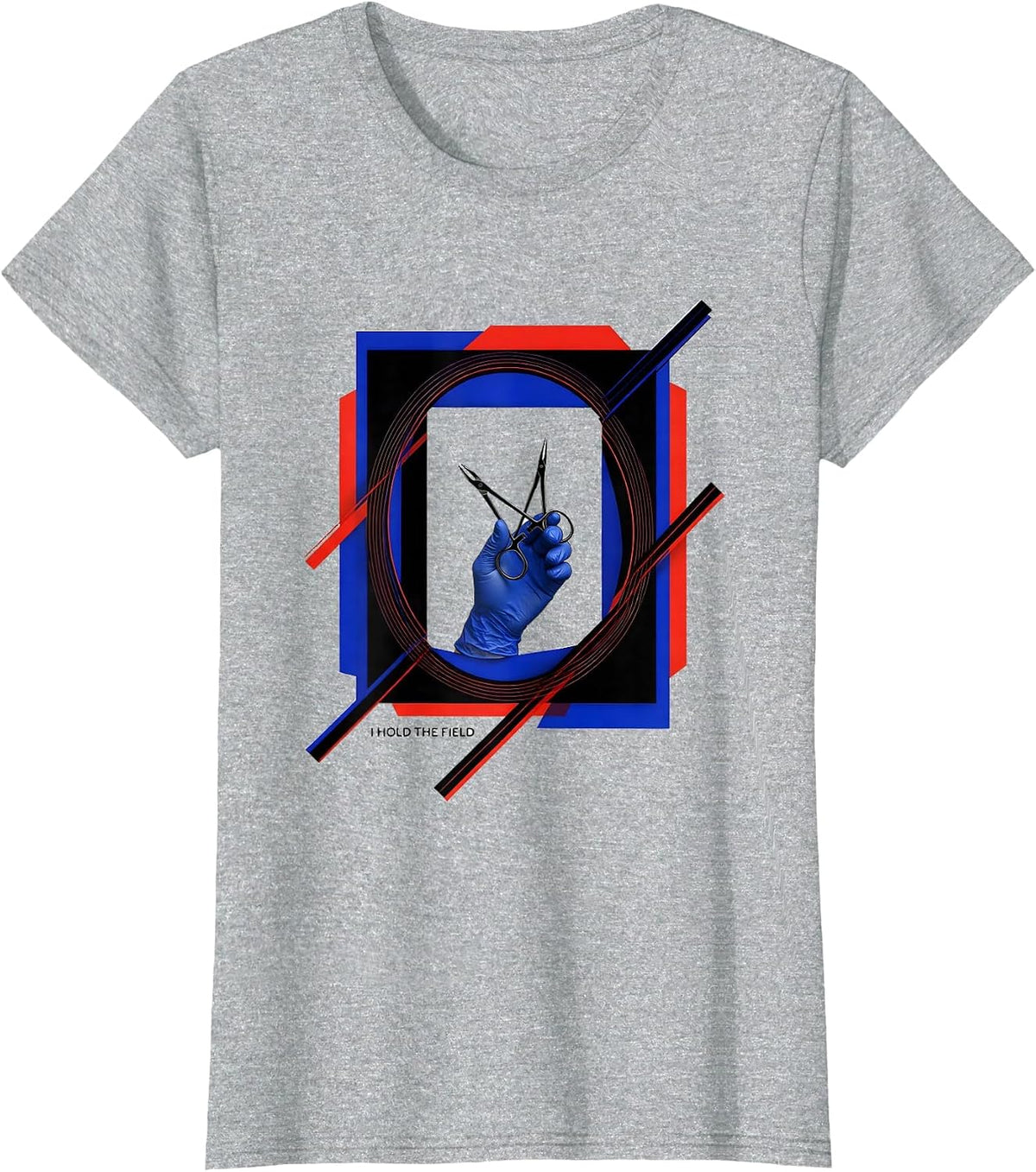 Women's I Hold The Field Playful Surgical Tech Occupational Pride T-Shirt - Heather Grey