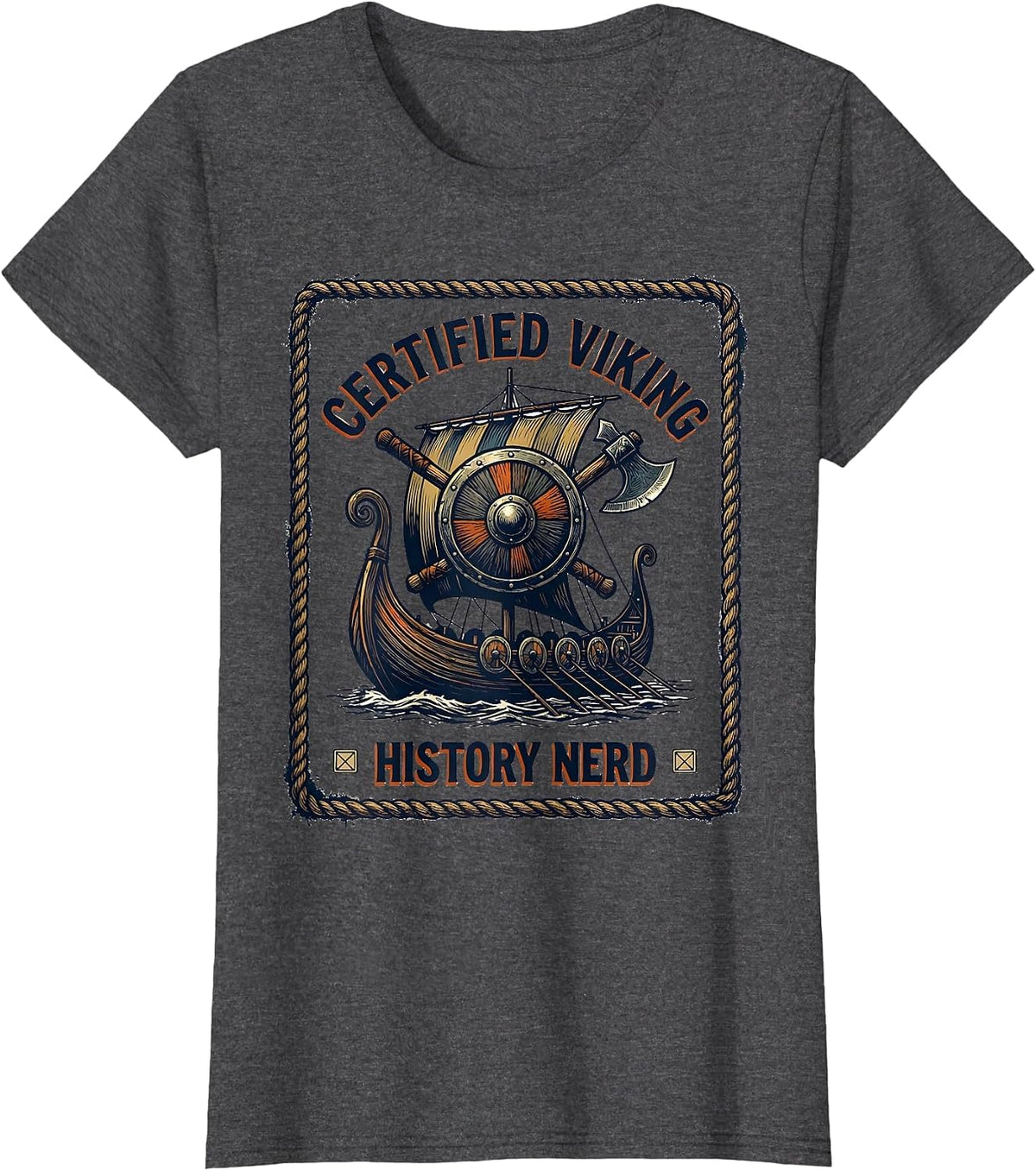 Women's Certified Viking History Nerd Funny History Teacher T-Shirt - Dark Heather Grey