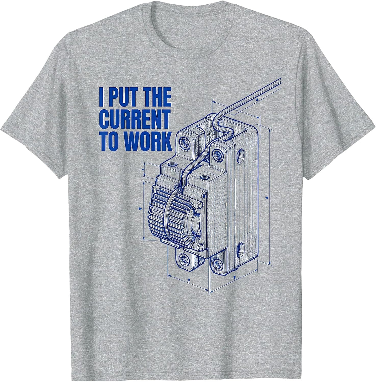 Men's I Put The Current To Work Funny Electrician Lineman Gift T-Shirt - Heather Grey