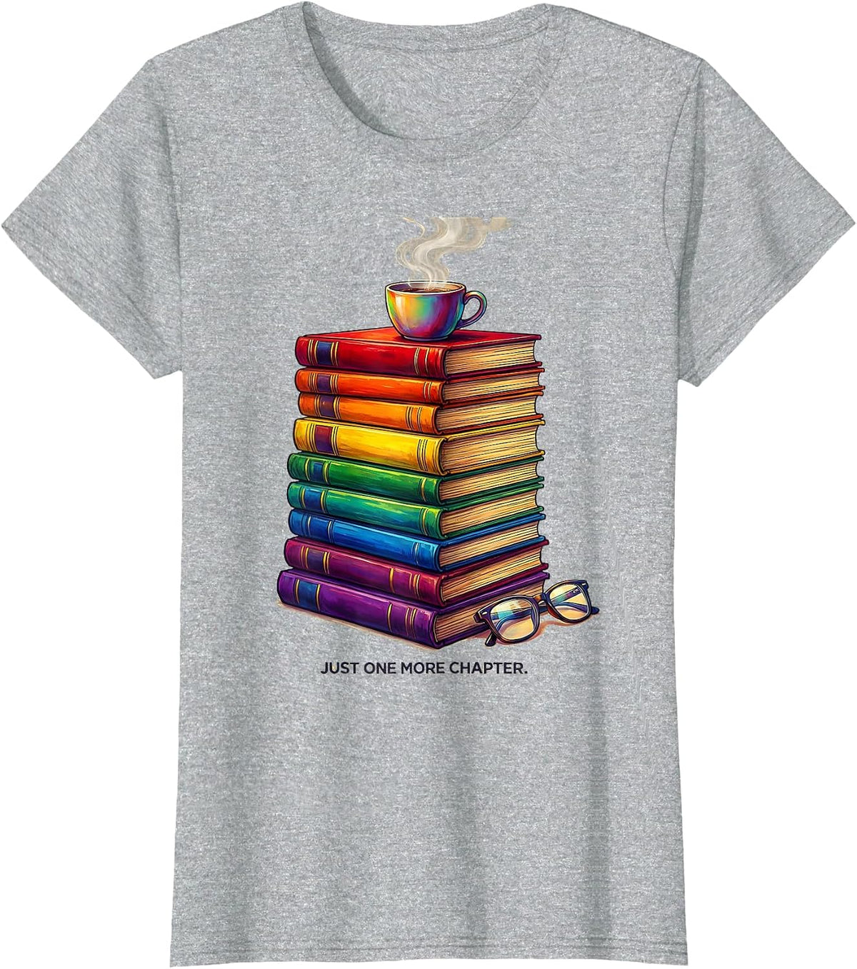 Women's Just One More Chapter Bookish Reader Design T-Shirt - Heather Grey