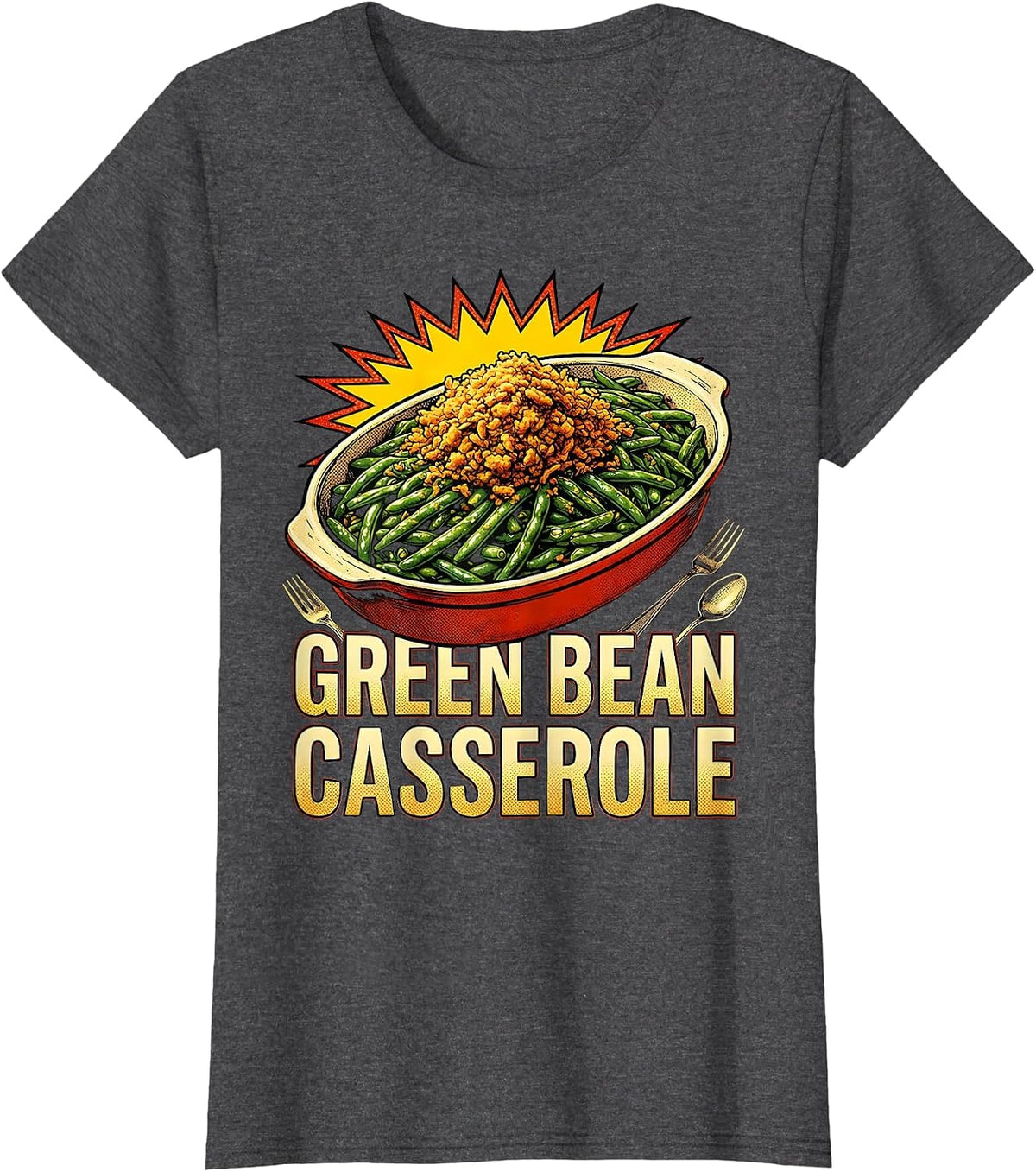 Women's Green Bean Casserole Thanksgiving Bootleg 90's Rap Rock T-Shirt - Dark Heather Grey
