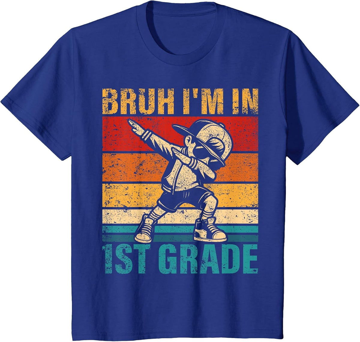 First Grade Dabbing Boy Bruh I'm in 1st Grade Student T-Shirt - Royal Blue