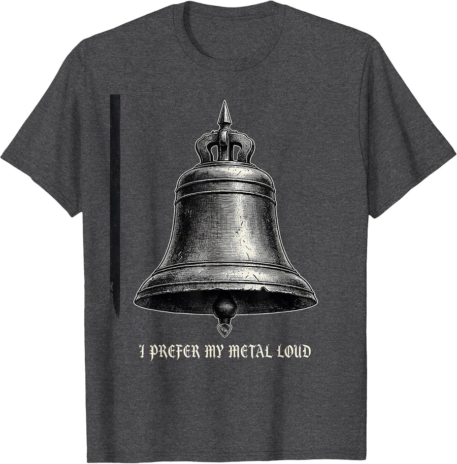 Men's I Prefer My Metal Loud Gothic Heavy Metal Fan Humor T-Shirt - Dark Heather Grey