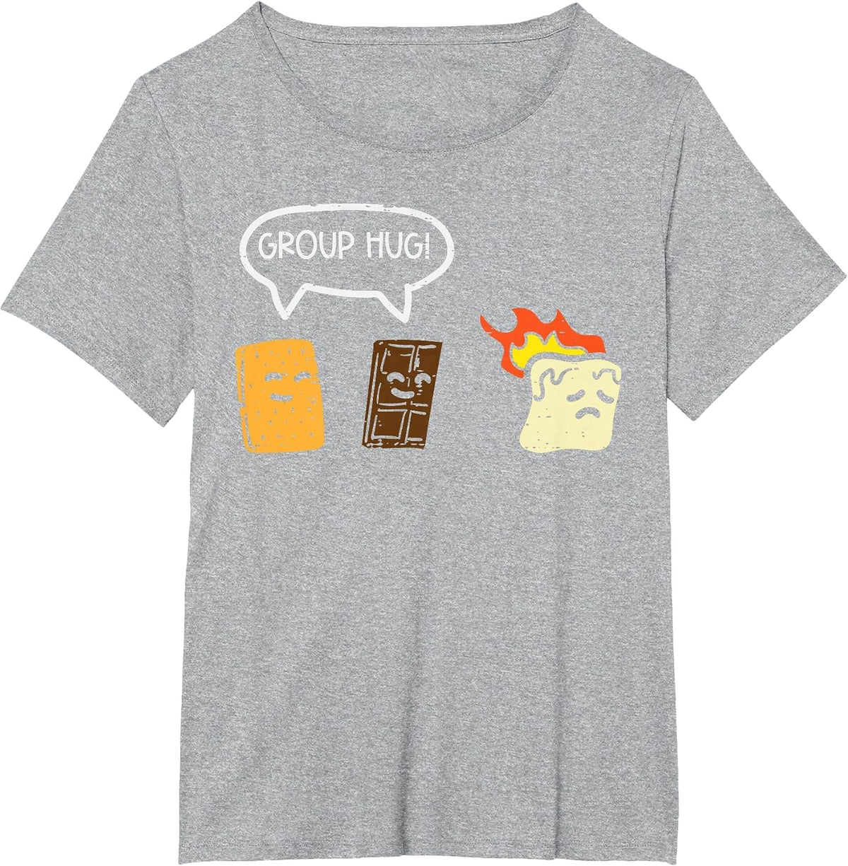 Group Hug Smores Funny Camping Joke Camp Men Women Kids T-Shirt - Heather Grey