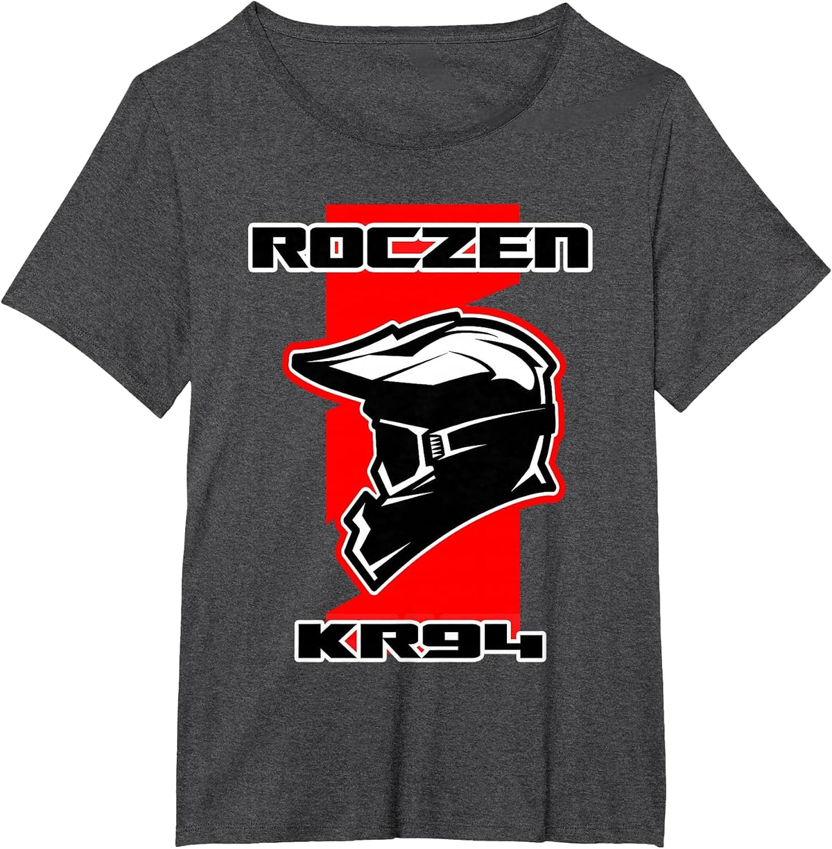 Dirt Bike Racing Red T-Shirt with Helmet and Goggles T-Shirt - Dark Heather Grey