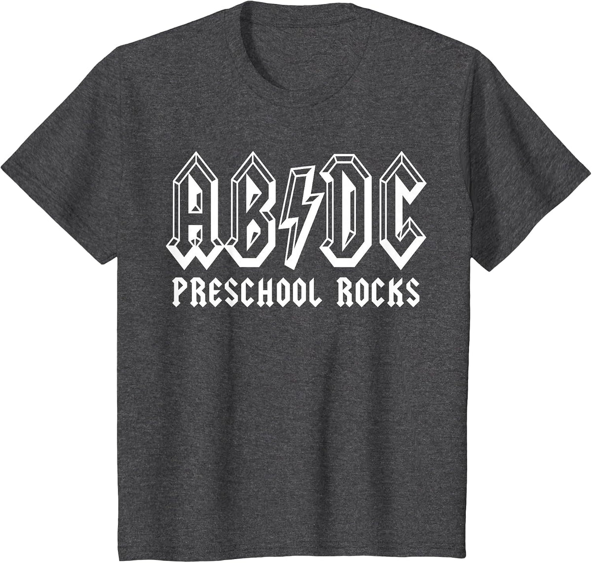 Preschool Rocks ABCD Rocks Back to School Funny Teacher T-Shirt - Dark Heather Grey