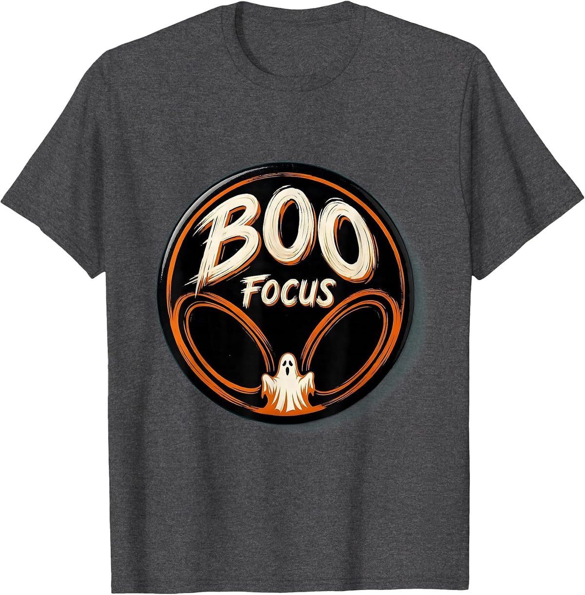 Men's Boo Focus Funny Eye Doctor Halloween Optometrist Costume T-Shirt - Dark Heather Grey