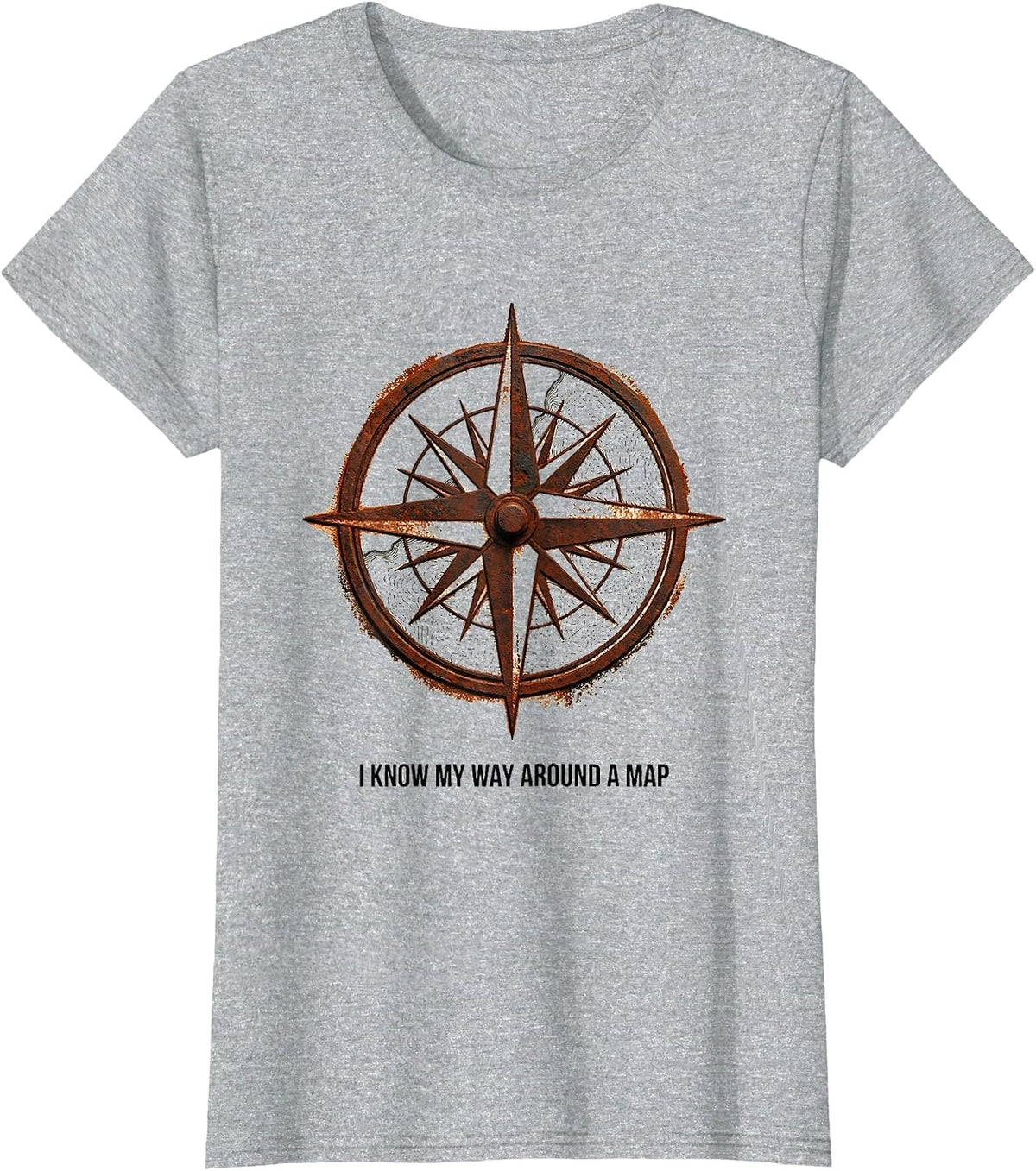 Women's I Know My Way Around A Map Funny History Teacher Geography T-Shirt - Heather Grey