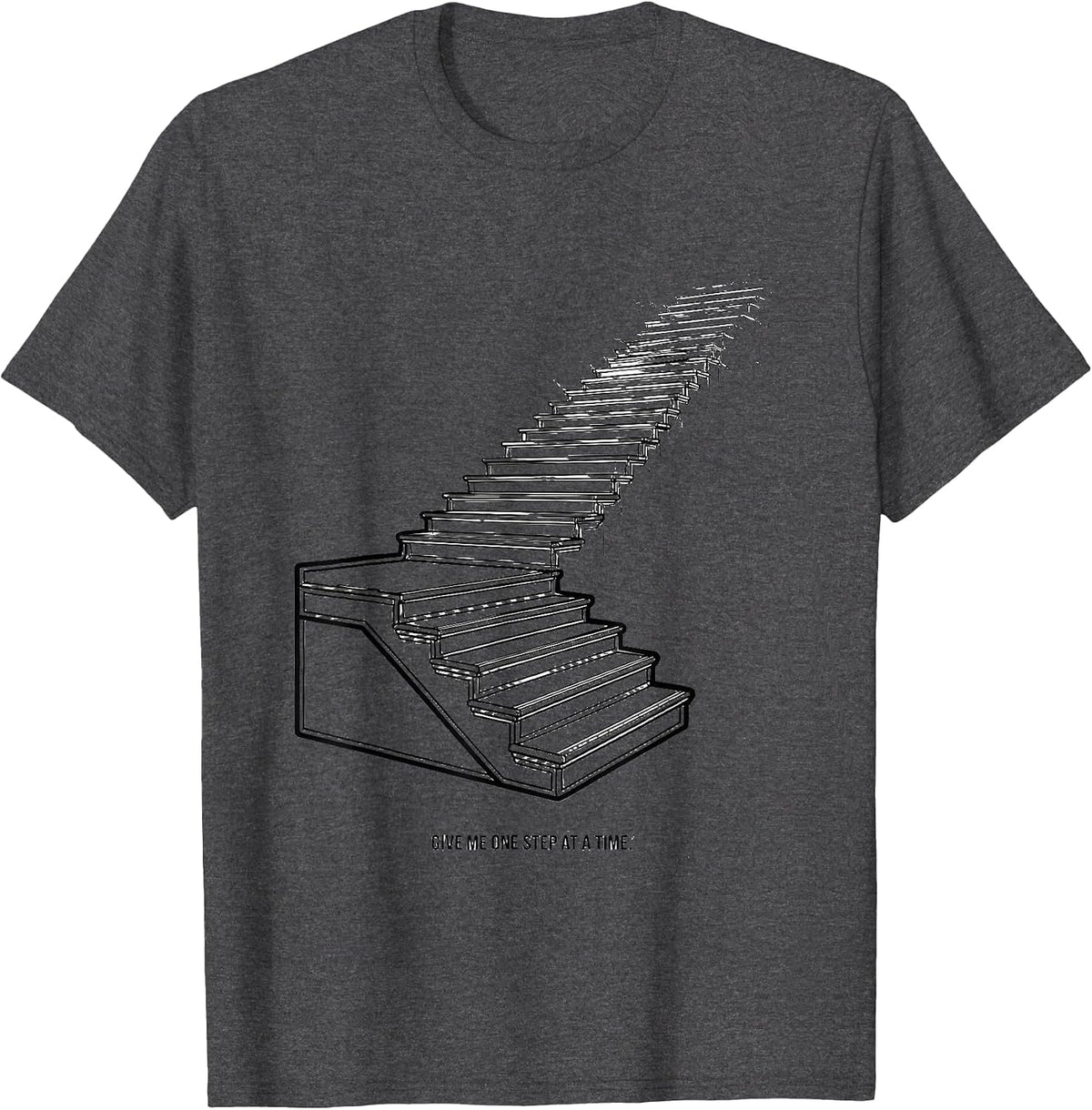 Men's Give Me One Step At A Time Neurodivergent ADHD Autism T-Shirt - Dark Heather Grey