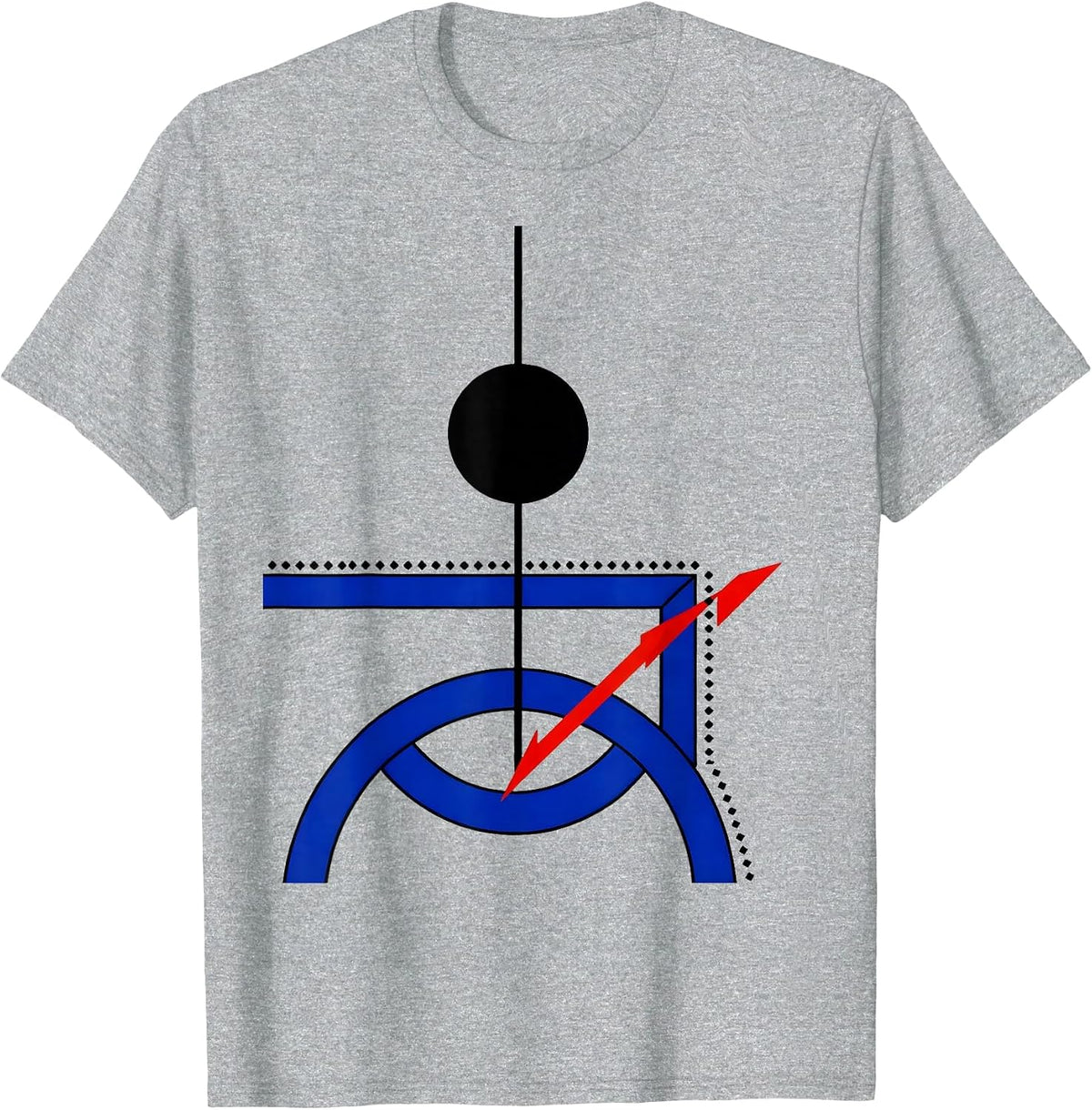 Men's Billiards Aim Line Modernist Pool Player Humor T-Shirt - Heather Grey