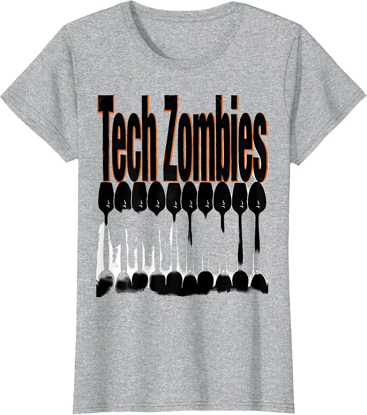 Tech Zombies Funny Pharmacy Halloween Pharmacist Crew T-Shirt - Heather Grey
