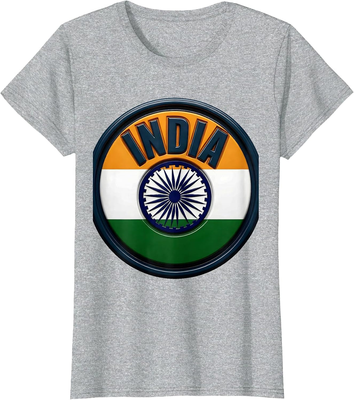 INDIA Patriotic Tricolor Flag National Pride T-Shirt - Heather Grey