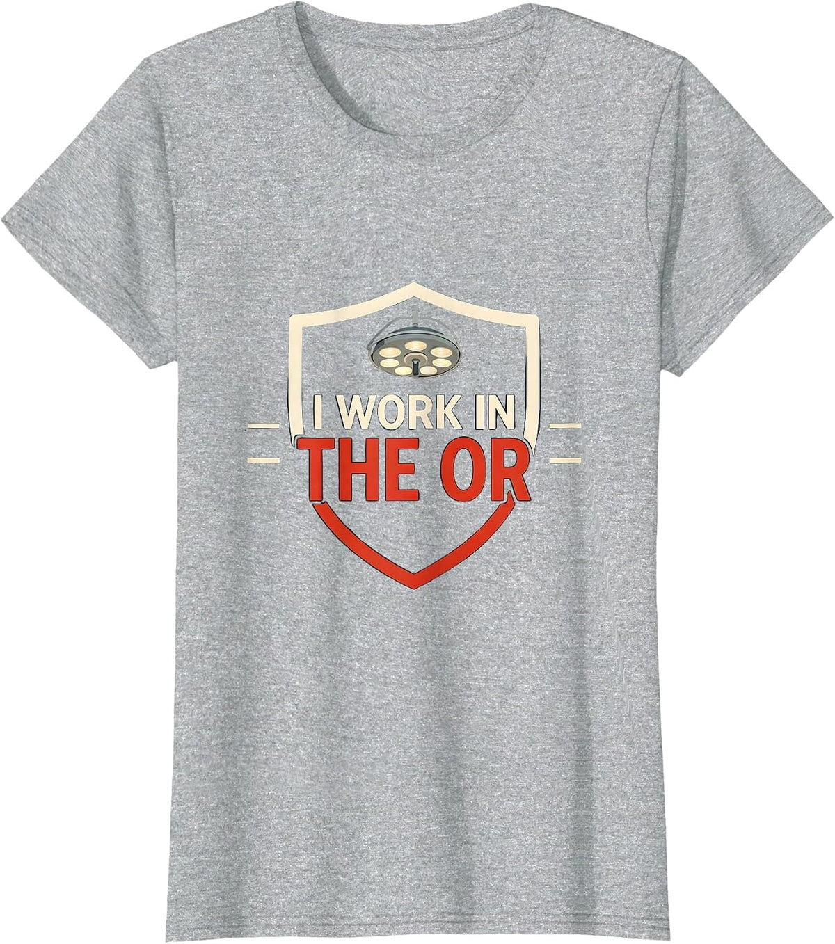 I Work In The OR Minimalist Surgical Tech Scrub Tech Gift T-Shirt - Heather Grey