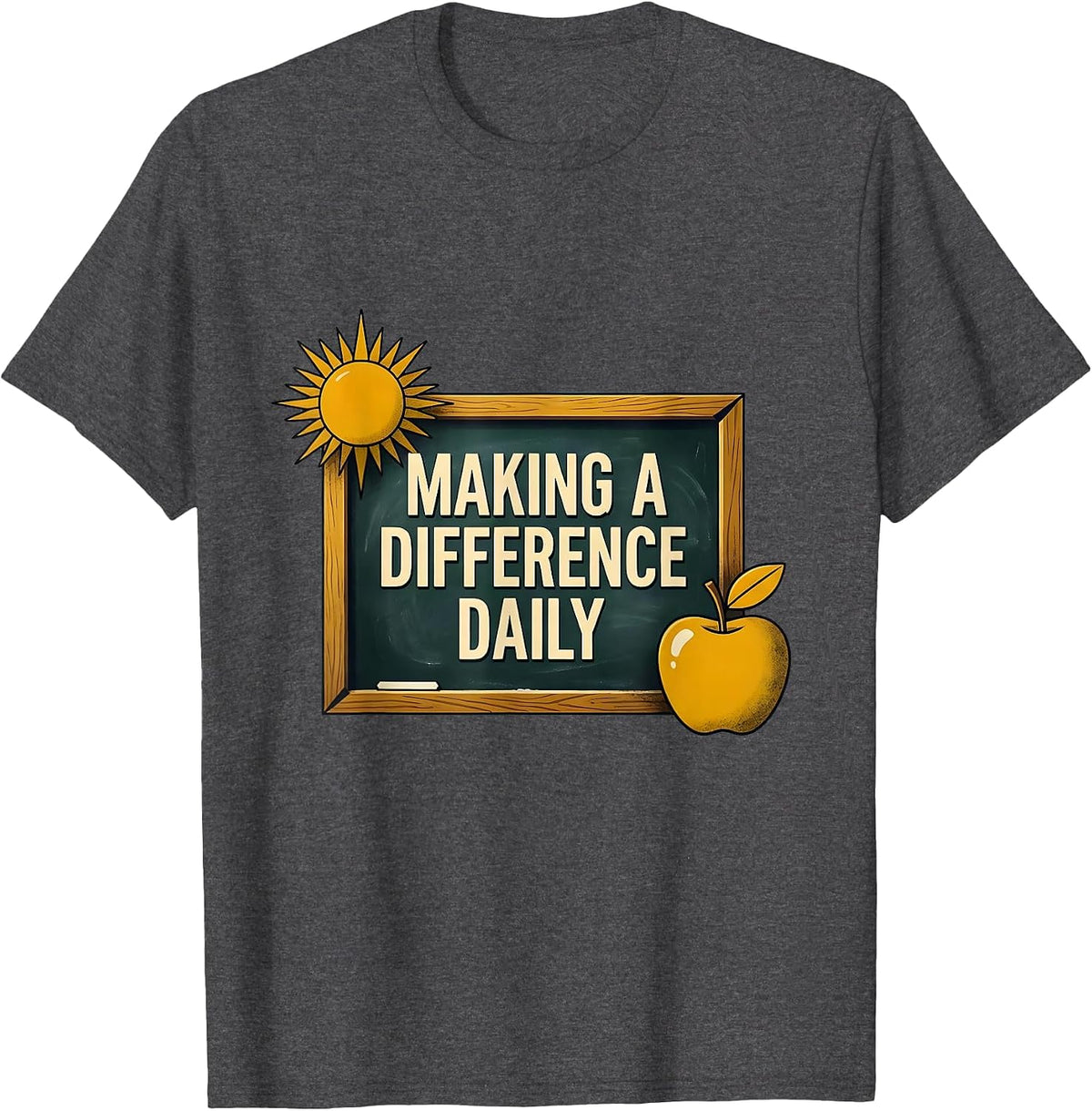 Men's Making a Difference Daily Inspirational Design T-Shirt - Dark Heather Grey