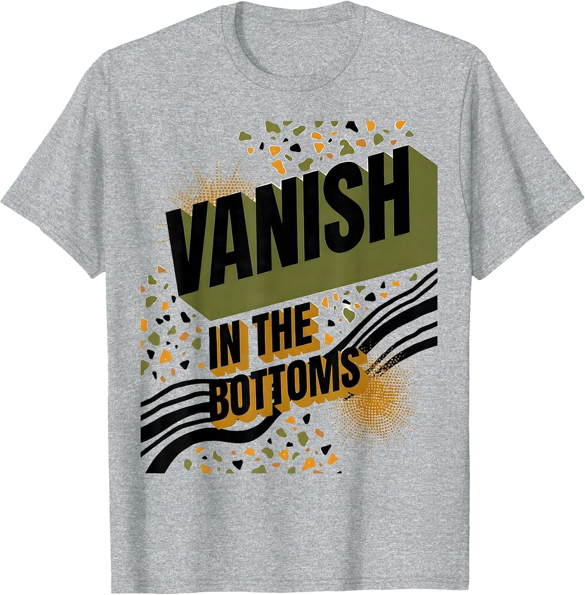 Men's Vanish in the Bottoms Bottomland Camo Design T-Shirt - Heather Grey