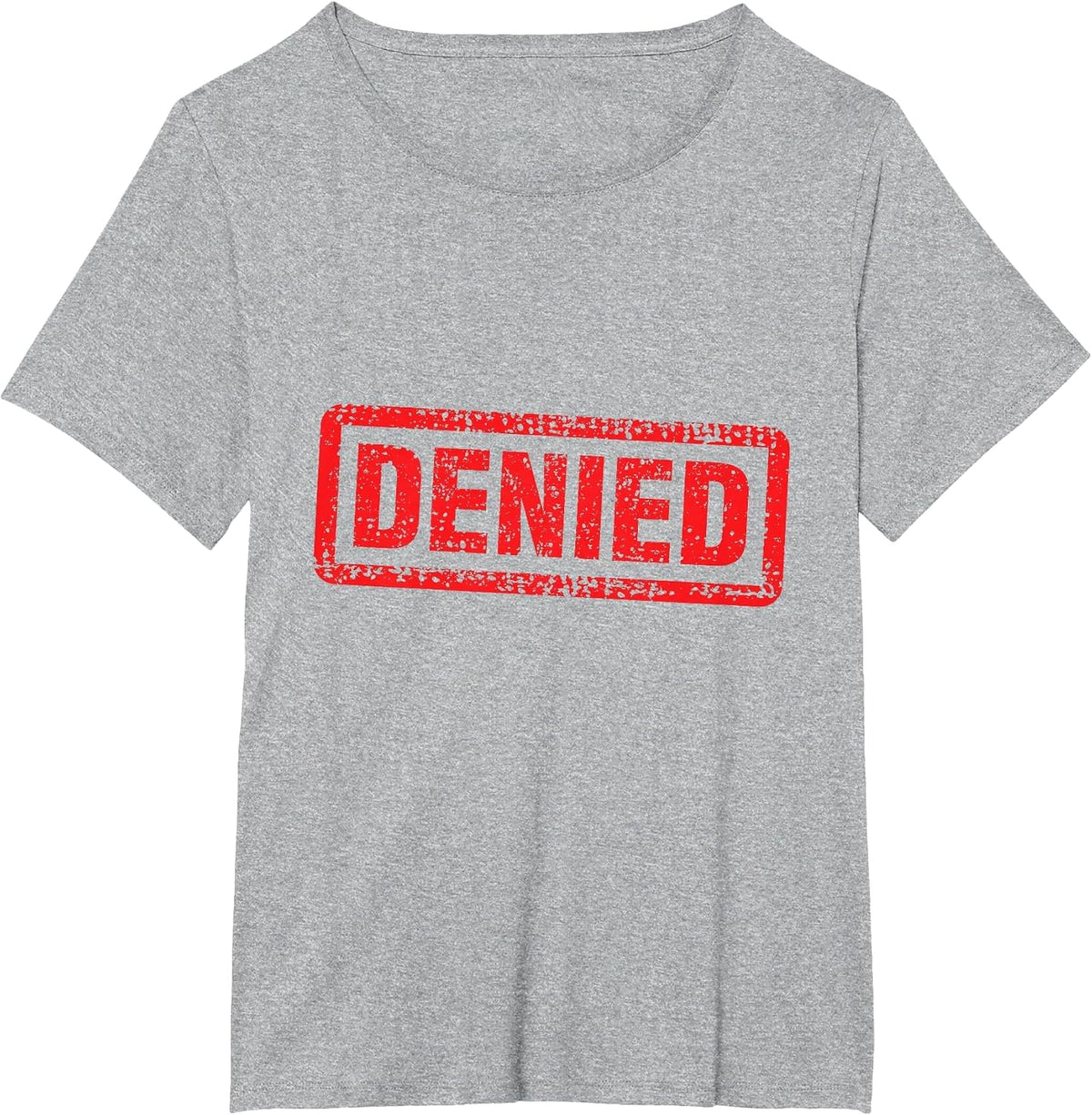 Denied Grunge Distressed Stamp T-Shirt - Heather Grey