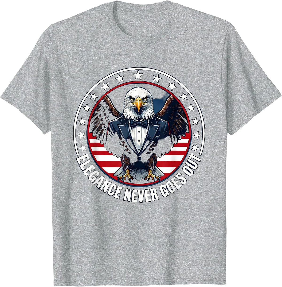 Men's Elegance Never Goes Out Tuxedo Style Design T-Shirt - Heather Grey