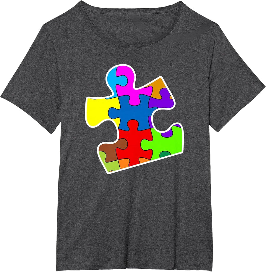 Autism Puzzle Piece - Autism T-Shirt - Dark Heather Grey