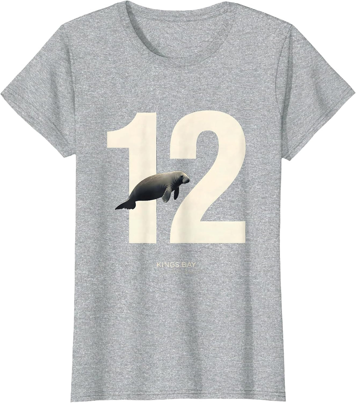 Women's Kings Bay I Counted Twelve Funny Manatee Lover Gift T-Shirt - Heather Grey