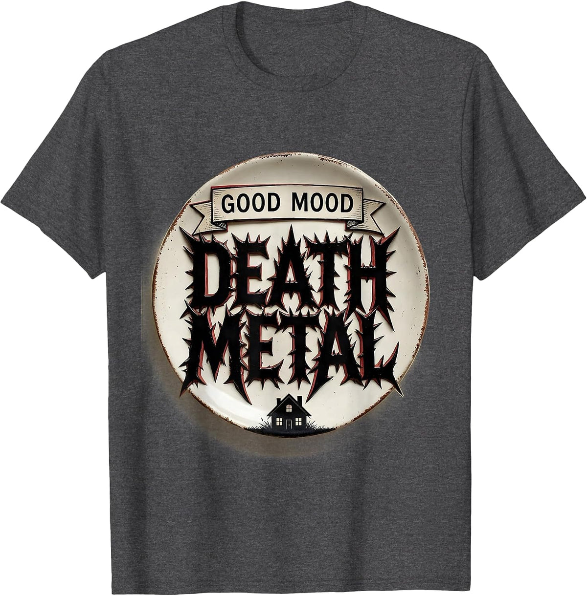 Good Mood Death Metal Funny Heavy Metal Fan Metalhead T-Shirt - Dark Heather Grey