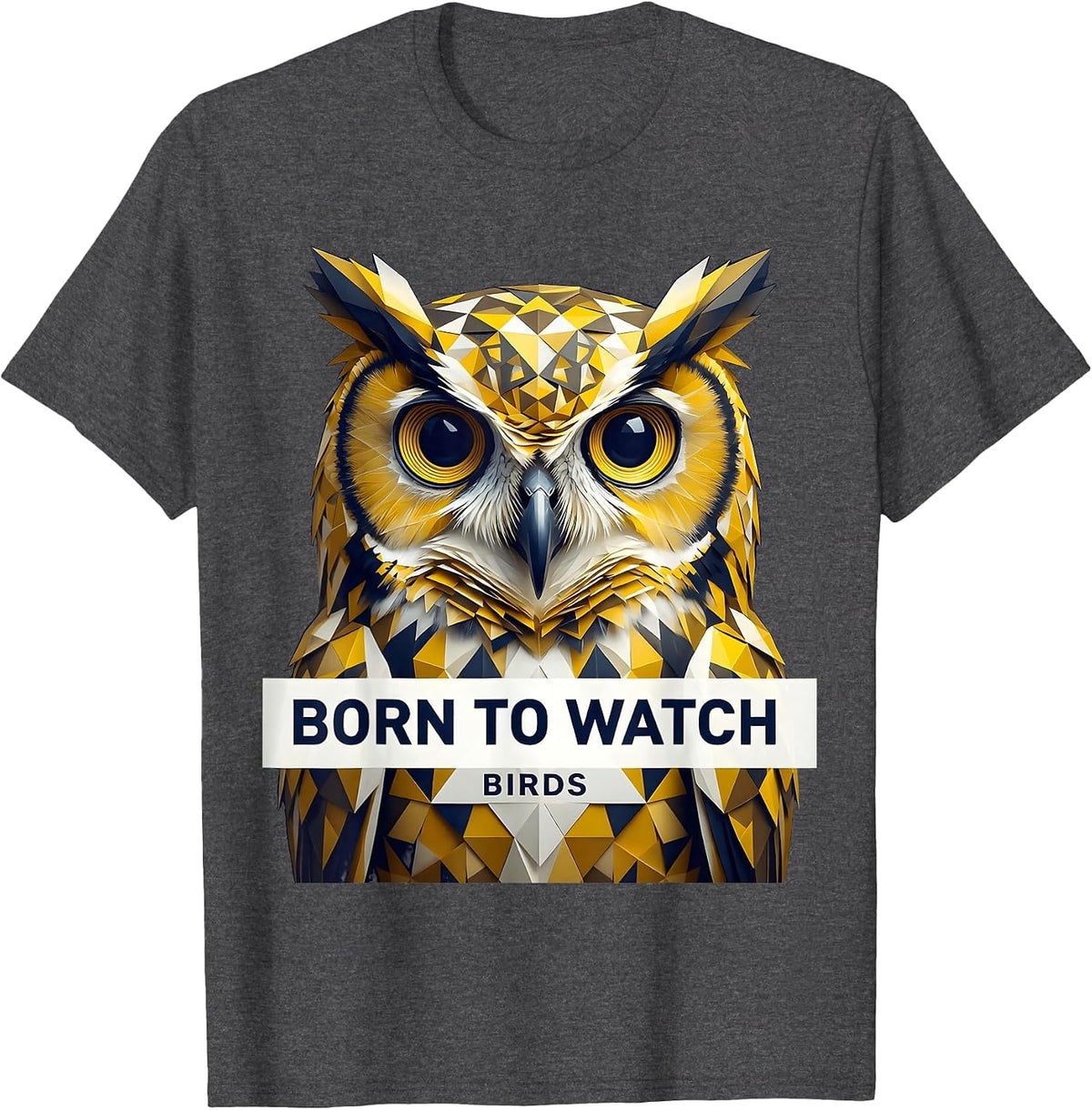 Born to Watch Birds Birding Nature Lover Design T-Shirt - Dark Heather Grey