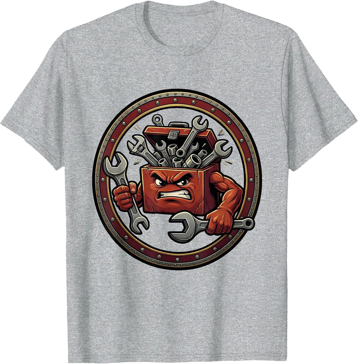 Men's Overflowing Toolbox Wrenches and Ratchets Graphic T-Shirt - Heather Grey