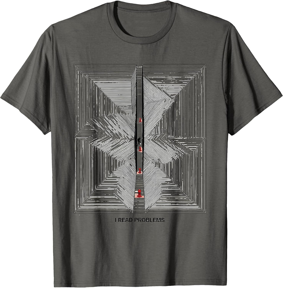 I Read Problems Funny Rock Climber Bouldering Gift T-Shirt - Asphalt Grey