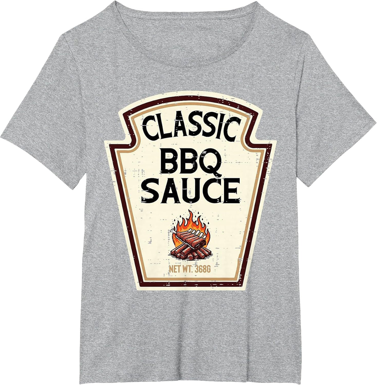Halloween Classic BBQ Sauce Funny Food Costume Men Women Kid T-Shirt - Heather Grey