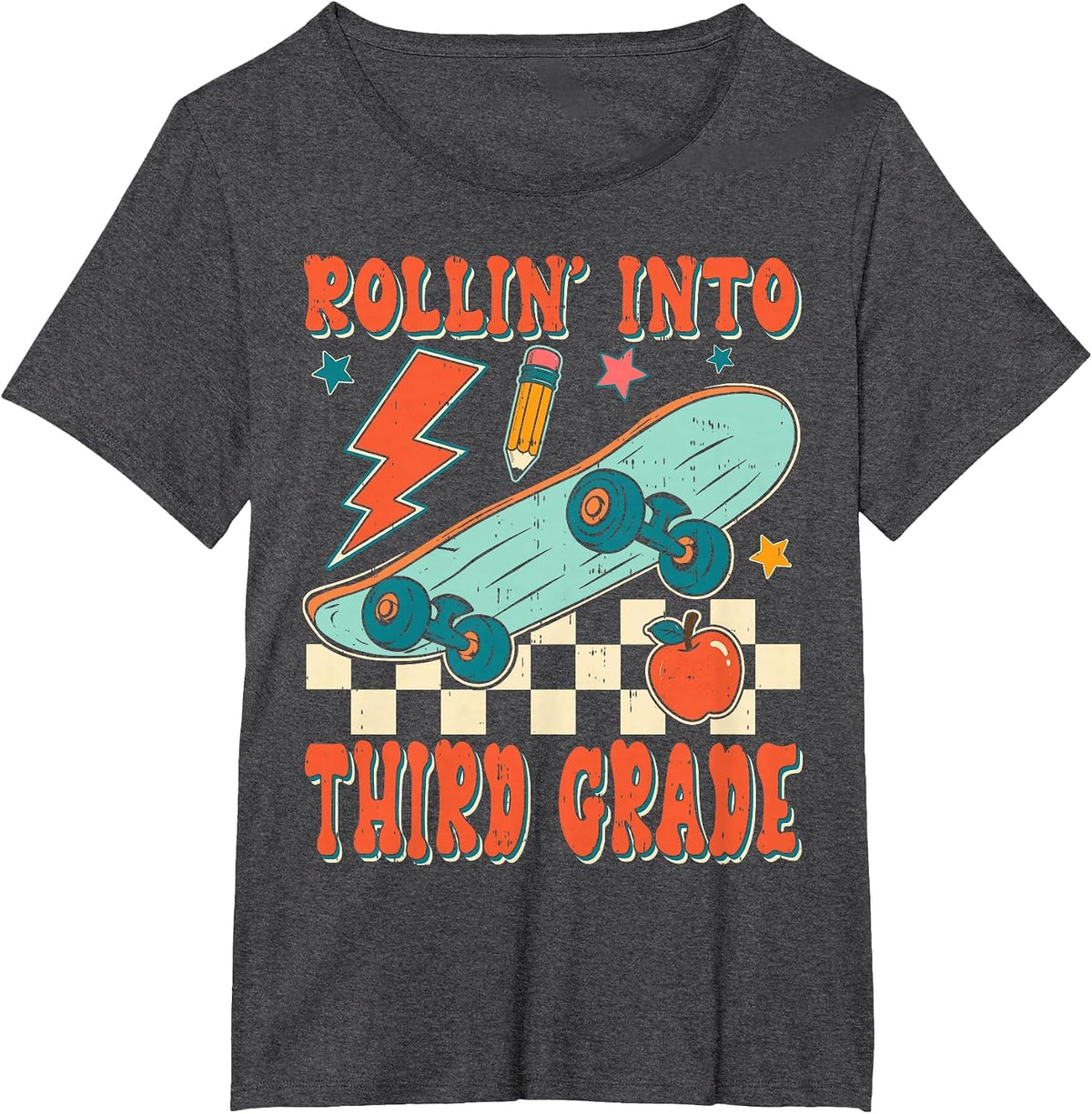 3rd Grade for Boys Back to School First Day of Third Grade T-Shirt - Dark Heather Grey
